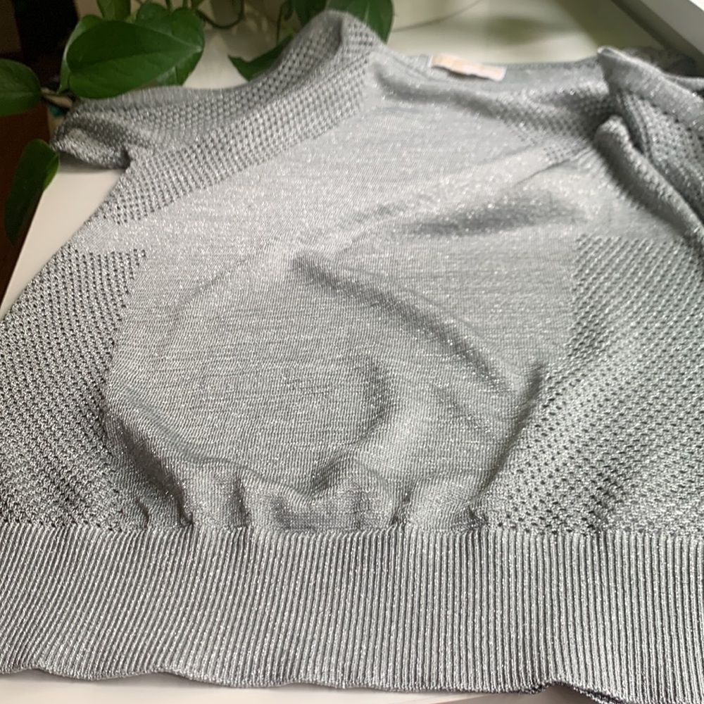 MICHAEL by Michael Kors, silver glitter sweater . S size. Never used.
